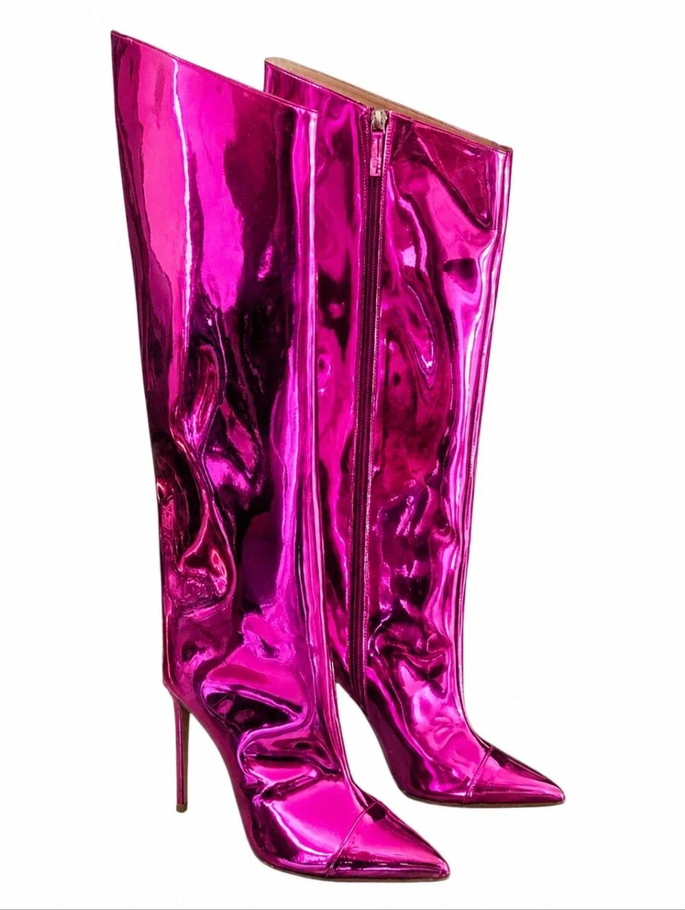 ALEXANDRE VAUTHIER | Metallic Pink Mirror Knee High Boots EU 36 US 6